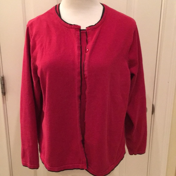 croft & barrow Sweaters - Red & Black 2 Piece Tank Top & Cardigan Sweater